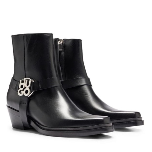 HUGO •
KODY LEATHER ANKLE BOOTS - Picture 1 of 10